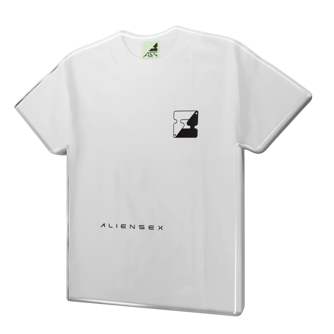 Ying Yang Block tee, White, front