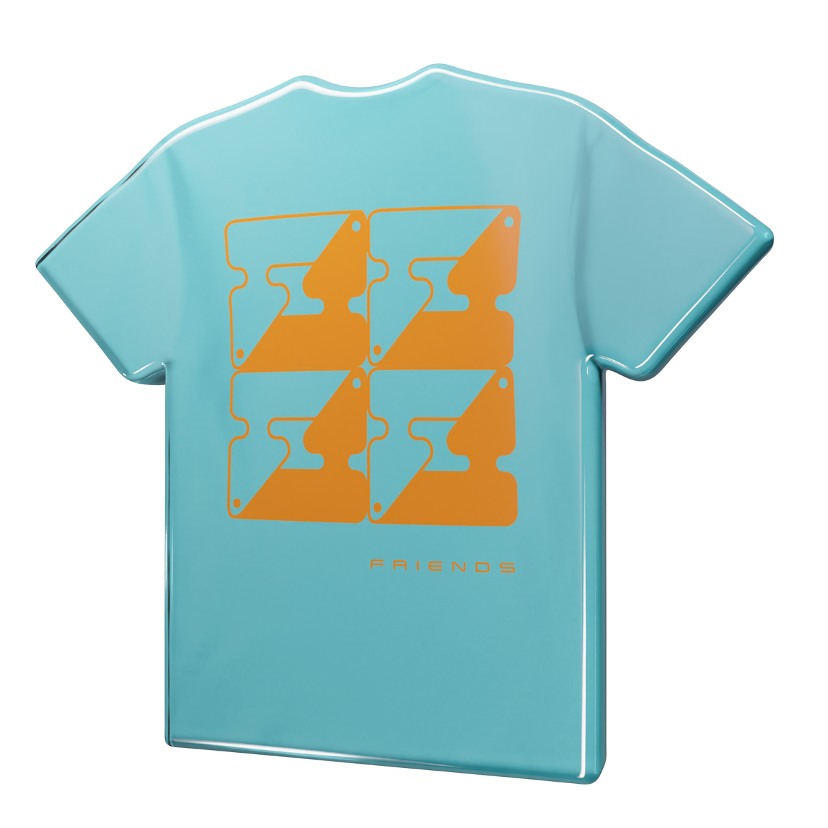 Ying Yang Block tee, Mint Blue, back