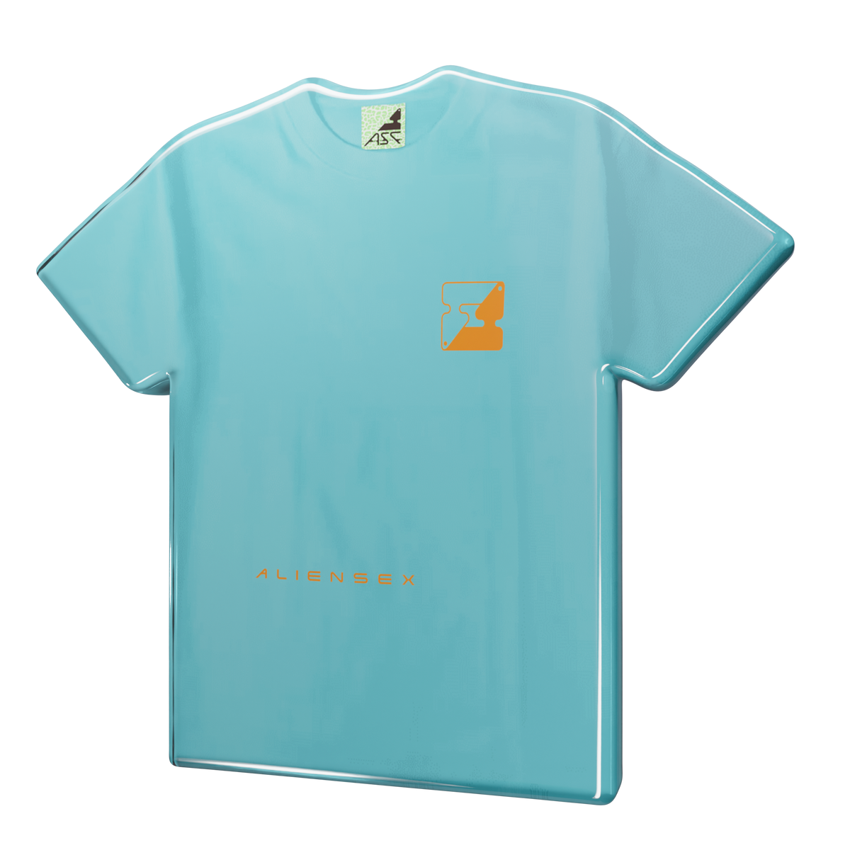 Ying Yang Block tee, Mint Blue, front