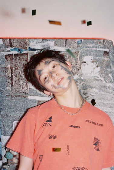A.S.F. Look &mdash; model wearing A.S. Friends tee, Orange &mdash; LOOKS &ldquo;OUT OF CLUB&rdquo; 15/25