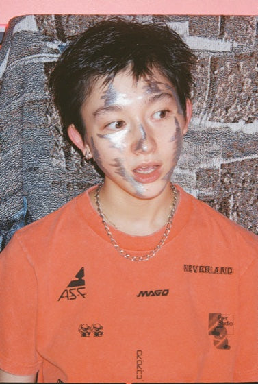 A.S.F. Look &mdash; model wearing A.S. Friends tee, Orange &mdash; LOOKS &ldquo;OUT OF CLUB&rdquo; 16/25